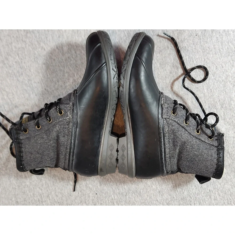Pendleton Duck Boot Women Size 7 Black Grey Olympic National Park Wool Insulated